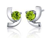 Illuminating 2.00 Carats Peridot Round Cut Earrings in Sterling Silver