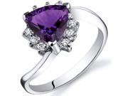 Trillion Cut 1.00 carats Amethyst Bypass Ring in Sterling Silver Size 9 Available in Sizes 5 thru 9