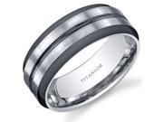 Two Tone comfort fit Mens 8mm Titanium Wedding Band Ring Size 10.5