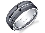 Modern Style comfort fit Mens 8mm Black Titanium Wedding Band Ring Size 13