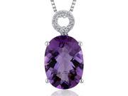 Opulent 5.00 carats Oval Checkerboard Cut Sterling Silver Amethyst Pendant