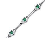 Oravo Heart Shape Emerald Bracelet in Sterling Silver