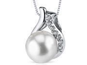 Oravo 8.5mm Freshwater White Pearl Pendant in Sterling Silver
