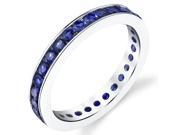 1.50 Carats Blue Sapphire Ring in Sterling Silver Sizes 5 to 9
