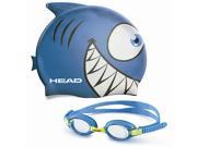 Kid s Swim Cap and Goggle Set Blue Great for Swimmers