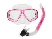 OceanPro Coral Scuba Diving and Snorkeling Mask and Snorkel Set Pink