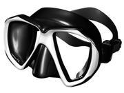 Typhoon Ultra View Scuba Diving Mask Black Silicone White
