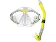 OceanPro Coral Scuba Diving and Snorkeling Mask and Snorkel Set Yellow
