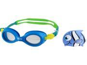 Storm Lil Swimmer Swim Cap and Goggles Set Blue Blue Fish
