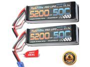 PowerHobby 3S 11.1V 5200mAh 50C Lipo Battery 2 Pack w EC5 Plug 3 Cell 2