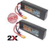 PowerHobby 2S 7.4V 5200mAh 50C Lipo Battery 2x Pack w XT60 Connector Hard Case