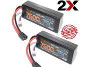 PowerHobby 3S 11.1V 7600mAh 75C Lipo Battery Hard Case w Traxxas Plugs 2 pack