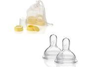 Medela Breastmilk Bottle Spare Parts WITH Three Slow Flow Wide Base Nipples