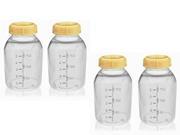 Medela Breast Milk Collection Storage Feeding Bottle w Lid 5 Oz 150 Ml X4