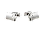 Stainless Steel Cuff Links with Sterling Silver Inlay