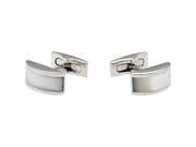 Stainless Steel Cuff Links with Mother of Pearl