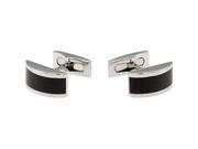 Stainless Steel Cuff Links with Onyx