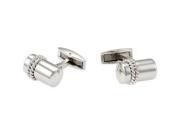 Stainless Steel Cuff Links with Sterling Silver Inlay