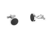 Stainless Steel Cuff Links with Black Carbon Fiber