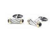 Stainless Steel Onyx Cuff Links Immerse Plating