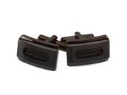 Black Ion Plated Stainless Steel Cufflinks with Black Ion Plated Cable