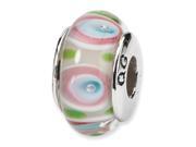 Sterling Silver SimStars Reflections Multi Hand blown GlaSterling Silver Bead