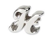 Sterling Silver SimStars Reflections Letter H Script Bead