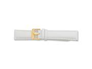 16mm White Glove Leather Gold tone Buckle Watch Band