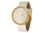 Moog Gold plated Round White Dial Watch with AV 18G White Band