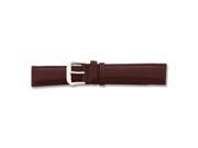 10mm Brown Smooth Leather Silver tone Buckle Watch Band