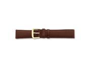20mm Brown Lizard Grain Leather Gold tone Buckle Watch Band