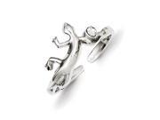 Sterling Silver Antiqued Lizard Cubic Zirconia Toe Ring