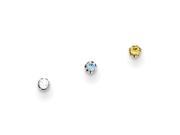 10k Yellow Gold 1.5mm Set Of 3 Nose Studs