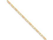 14K Yellow Gold and Rhodium X s Hearts Anklet