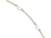 Leslie s 14k Two tone Polished Anklet with 1in ext