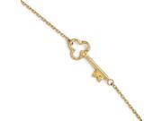 Leslie s 14K Yellow Gold Polished Key Aknlet with 1in ext
