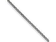 Sterling Silver 1.4mm Antique Finish Box Anklet