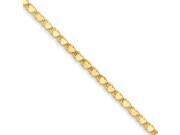14K Yellow Gold Polished Double Sided Heart Anklet