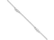 Sterling Silver Polished Bead with 1in ext. Anklet