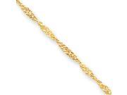 14K Yellow Gold 3.00mm Singapore Anklet