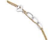 Leslie s 14k Two tone Polished Double Strand Anklet with 1in ext