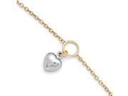 Leslie s 14k Two tone Polished Heart Anklet with 1in ext