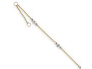 14k Two tone Cubic Zirconia with 1in ext. Anklet