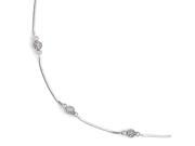 Leslie s Sterling Silver Polished Textured Beaded Anklet with 1in ext