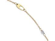 Leslie s 14k Two tone Polished and Diamond cut Anklet with 1in ext
