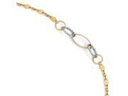 Leslie s 14k Two tone Polished Textured Anklet with 1in ext