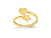 14K Yellow Gold Heart Star Toe Ring