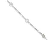 Sterling Silver Polished Swirl Disc with 1in ext. Anklet