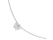 Leslie s Sterling Silver Polished Textured Butterfly Anklet with 1in ext