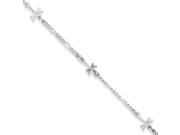 Sterling Silver Polished Dragonfly with 1in ext. Anklet